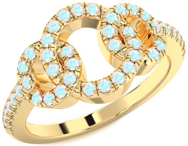 Moonstone Gold Silver Infinity Circle Ring