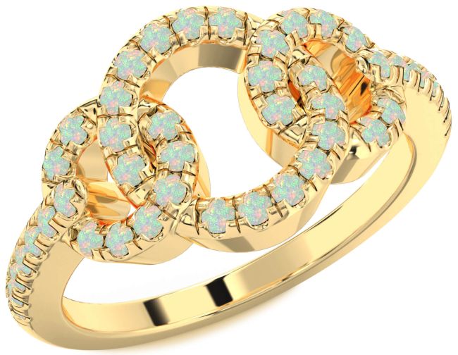 Opal Gold Infinity Circle Ring