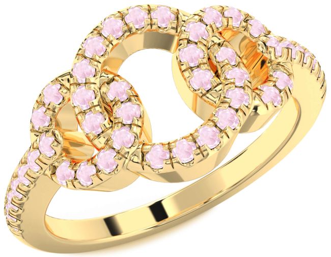 Rose Quartz Gold Infinity Circle Ring