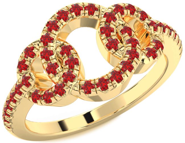 Ruby Gold Infinity Circle Ring