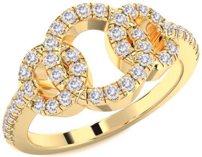 Salt & Pepper Diamond Gold Infinity Circle Ring