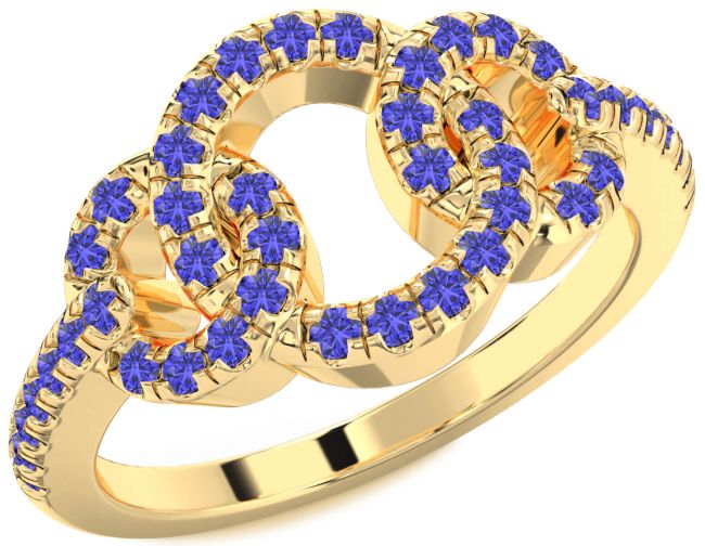 Tanzanite Gold Infinity Circle Ring