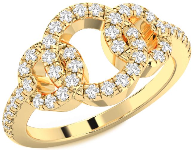 White Sapphire Gold Infinity Circle Ring