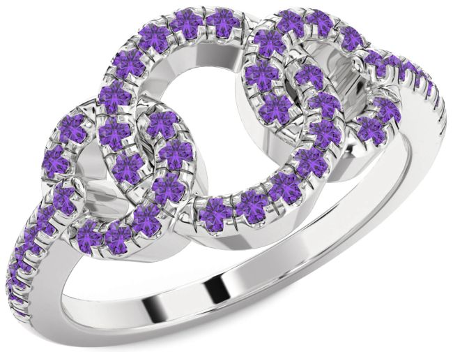 Amethyst Silver Infinity Circle Ring