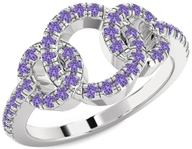 Alexandrite Silver Infinity Circle Ring
