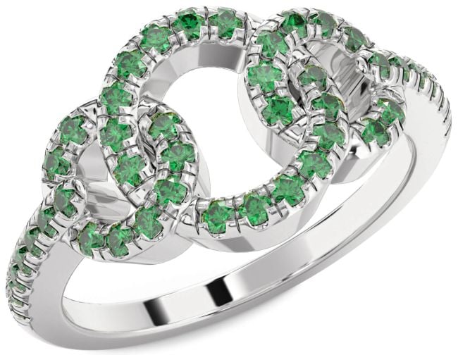 Emerald Platinum Infinity Circle Ring