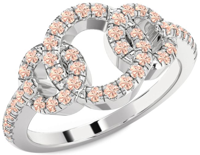 Morganite Silver Infinity Circle Ring