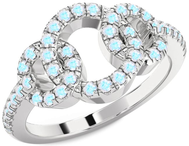 Moonstone Silver Infinity Circle Ring