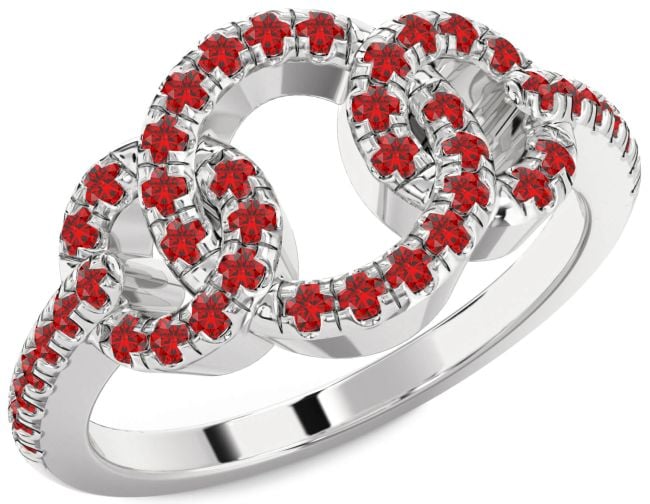 Ruby Platinum Infinity Circle Ring