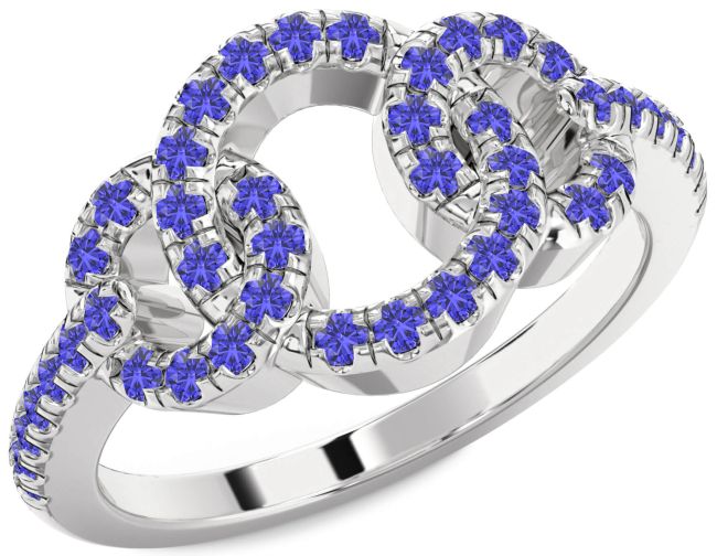 Tanzanite Silver Infinity Circle Ring