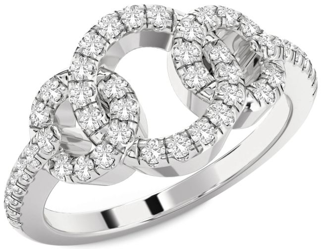 White Sapphire Silver Infinity Circle Ring