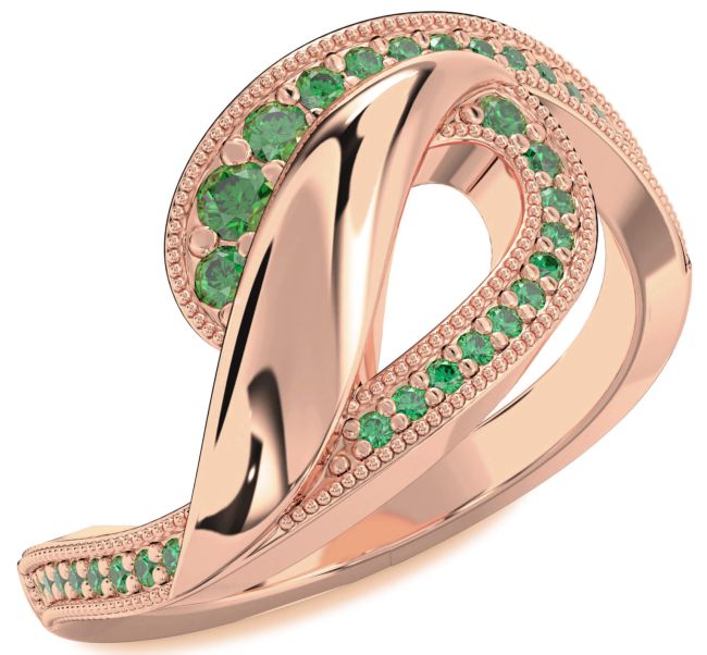 Emerald Rose Gold Infinity Ring