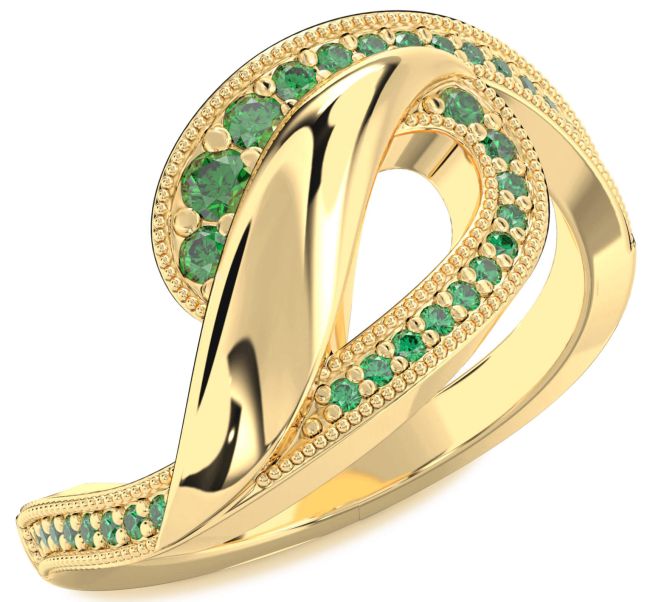 Emerald Gold Infinity Ring