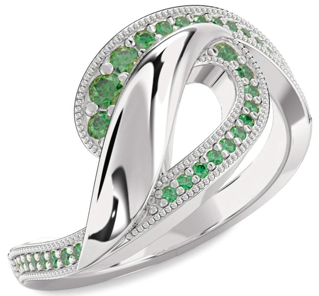 Emerald Platinum Infinity Ring
