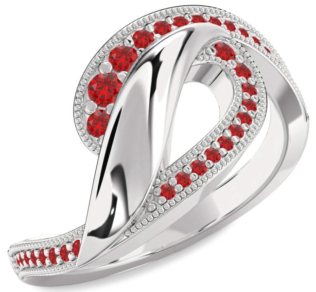 Ruby Silver Infinity Ring