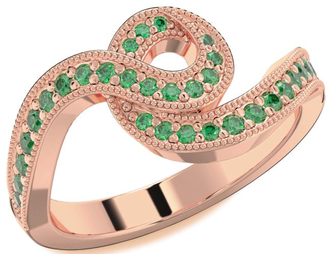 Emerald Rose Gold Infinity Ring
