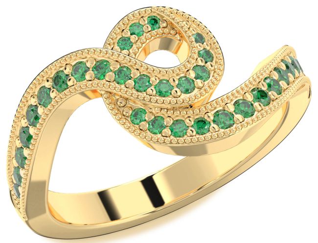 Emerald Gold Infinity Ring