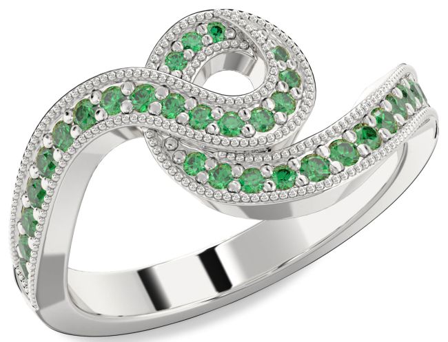 Emerald Platinum Infinity Ring