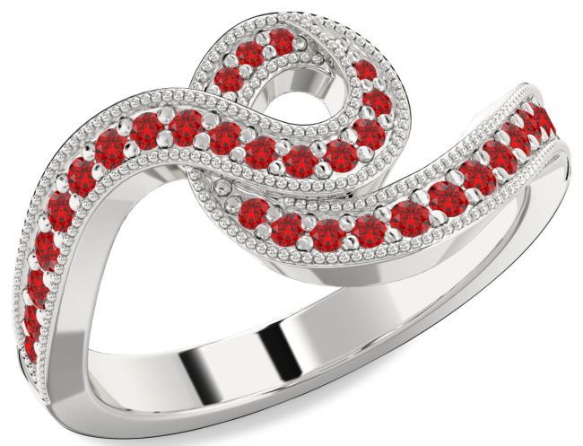 Ruby Silver Infinity Ring