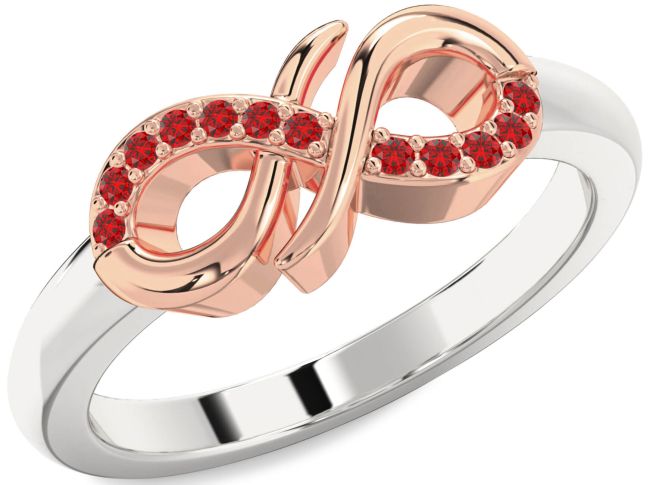 Ruby Rose Gold Silver Infinity Ring