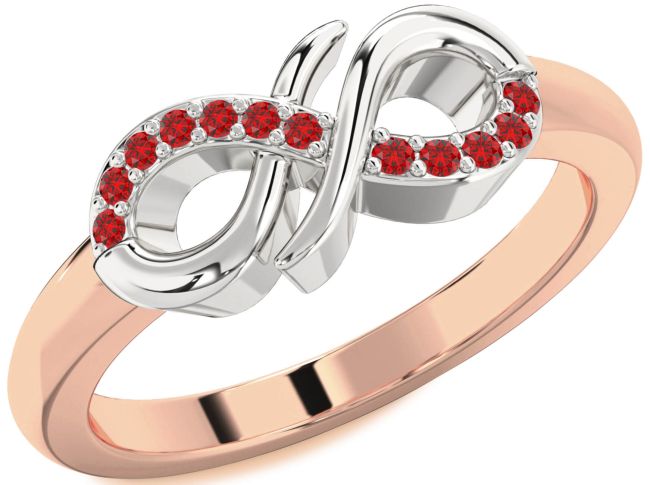 Ruby Rose Gold Silver Infinity Ring