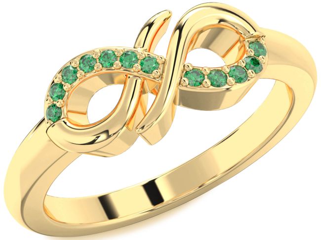 Emerald Gold Infinity Ring