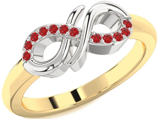Ruby Gold Silver Infinity Ring