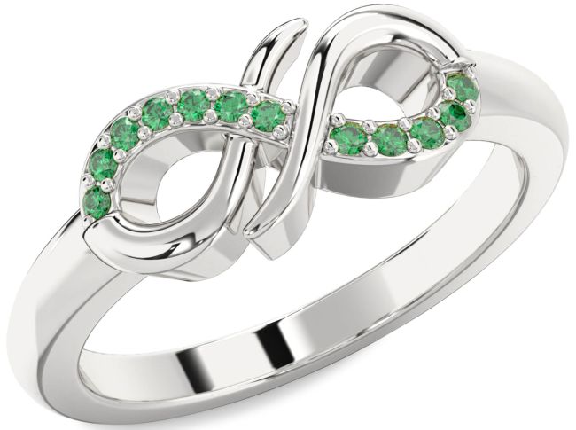 Emerald Platinum Infinity Ring