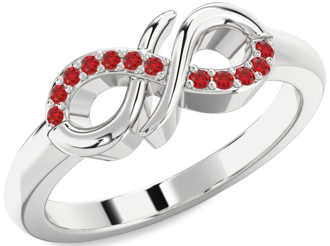 Ruby Silver Infinity Ring