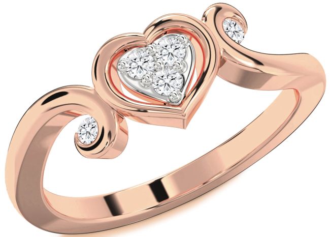 Diamond Rose Gold Heart Ring