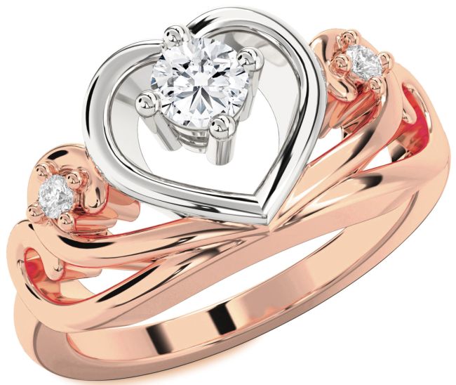 Diamond White Rose Gold Heart Promise Ring