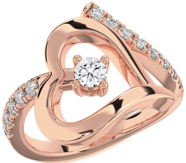 Diamond Rose Gold Heart Promise Ring