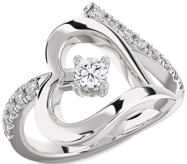 Diamond Platinum Heart Promise Ring