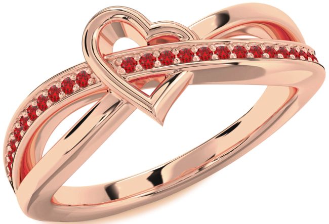 Ruby Rose Gold Heart Ring