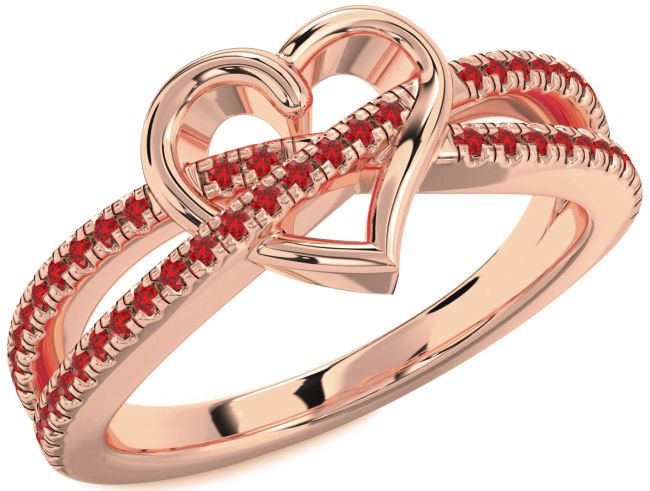 Ruby Rose Gold Heart Ring