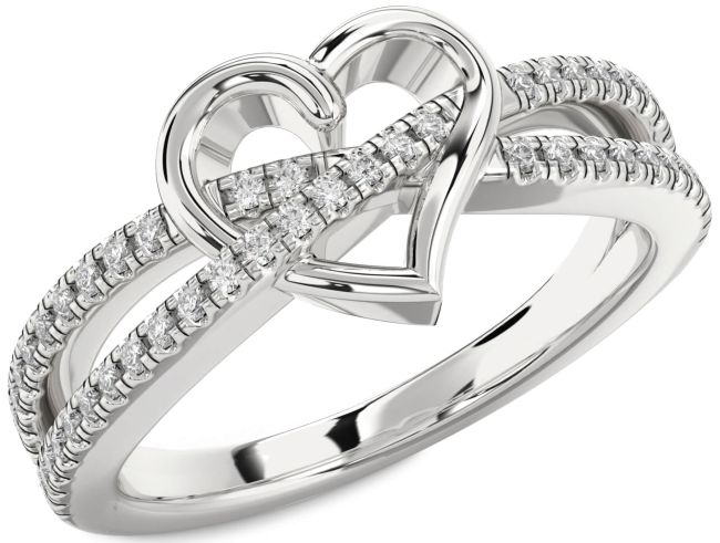 Diamond White Gold Heart Ring