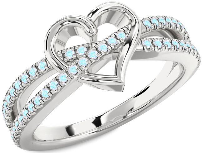 Moonstone Silver Heart Ring