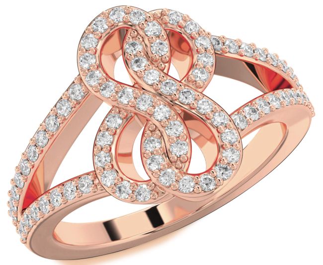Diamond Rose Gold Infinity Round Ring