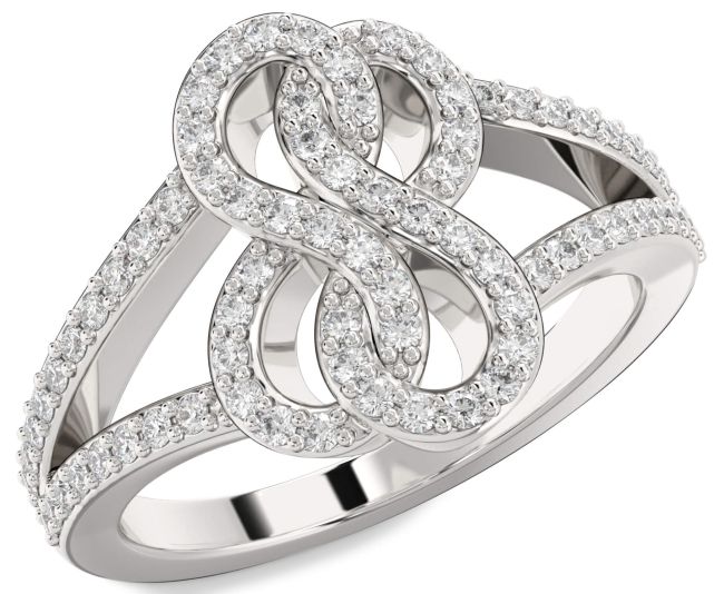 Diamond White Gold Infinity Round Ring