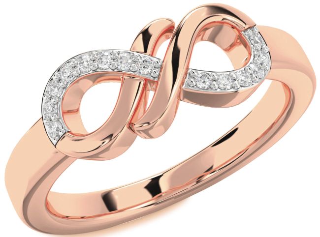 Moissanite Rose Gold Infinity Round Ring