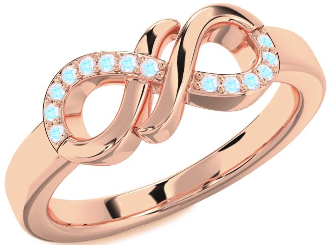 Moonstone Rose Gold Infinity Round Ring