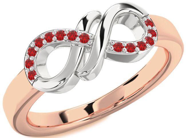 Ruby Rose Gold Silver Infinity Round Ring