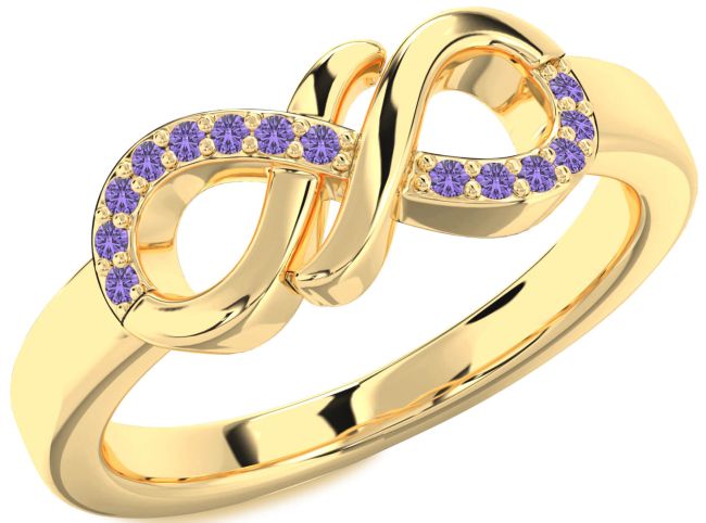 Alexandrite Gold Infinity Round Ring