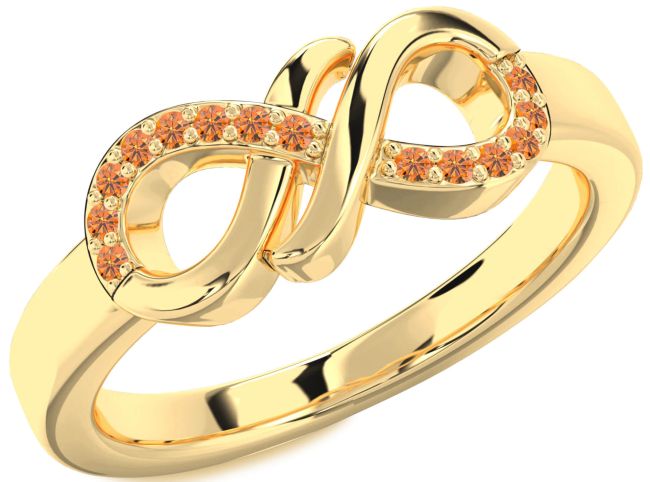 Citrine Gold Infinity Round Ring