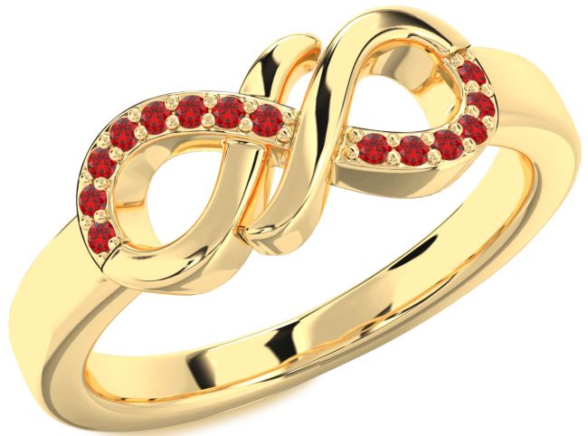 Ruby Gold Silver Infinity Round Ring