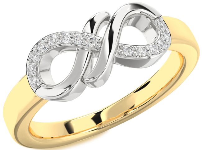 Diamond Platinum & Yellow Gold Infinity Round Ring