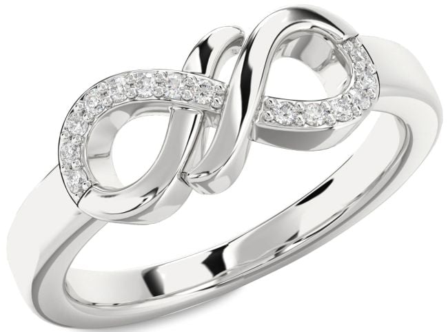 Diamond Silver Infinity Round Ring