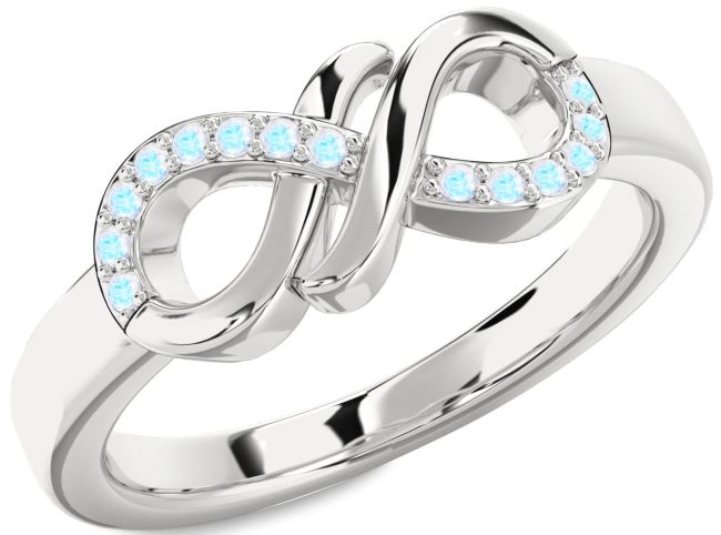 Moonstone Platinum Infinity Round Ring