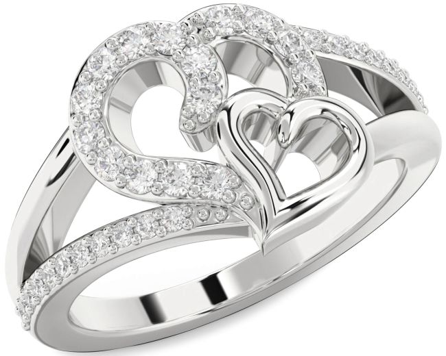Diamond White Gold Heart Ring
