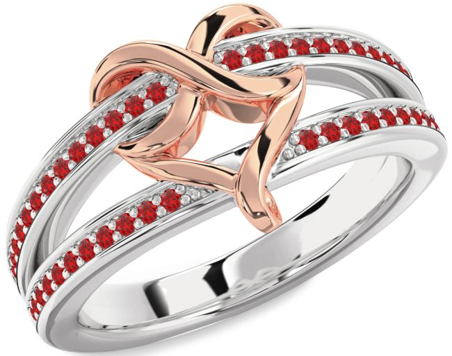 Ruby Rose Gold Silver Infinity Heart Ring